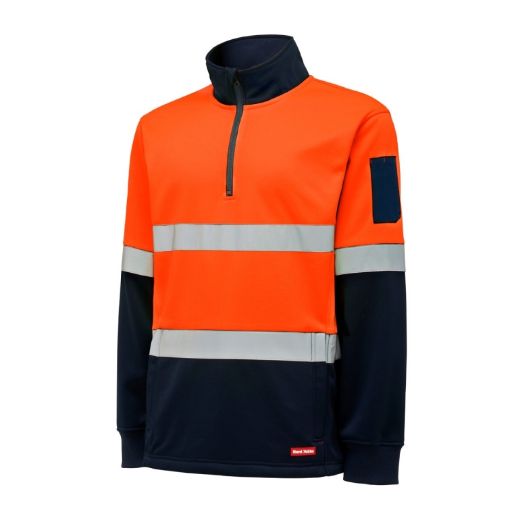 Picture of HI VIS 2TONE 1/4 ZIP BRUSHED FLEECE JUMPER WITH TAPE